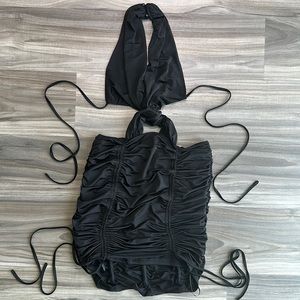 NWT Posh by V Sexy Ruched Little Black Dress